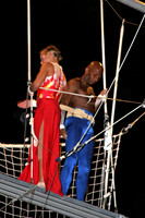 Performing in an evening Trapeze Show in Turks and Caicos
